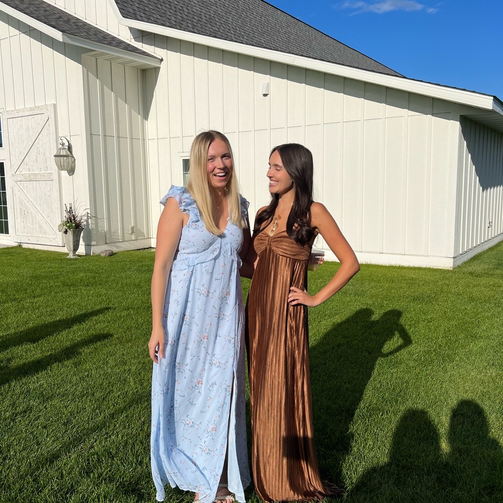 Lulu's Strapless Bronze Maxi Dress - Picture 4 of 4